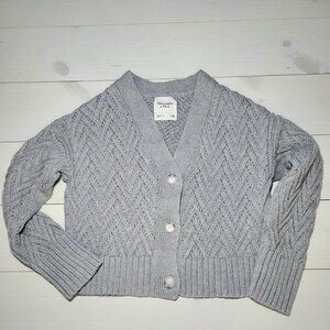 Abercrombie & Fitch Cozy Cable Knit Cardigan Cropped Preppy Grandpacore.